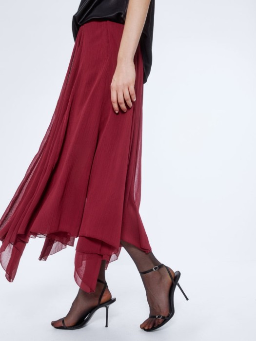 юбка из жатого шифона из россии вид сбоку
