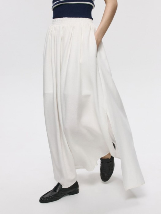 юбка макси из вискозы и льна от бренда sela вид слева