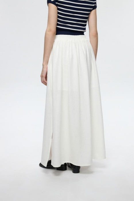 юбка макси из вискозы и льна из россии вид сбоку