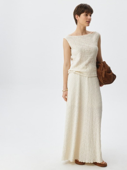 юбка макси из жатого трикотажа от бренда sela вид слева