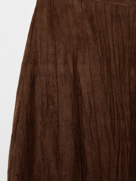 юбка миди из жатой искусственной замши из замши спереди