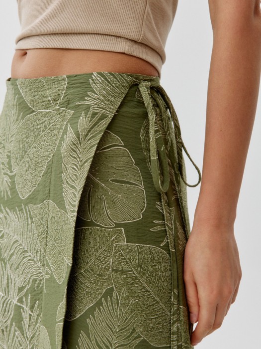 юбка миди на запах из смесовой вискозы из россии вид сбоку