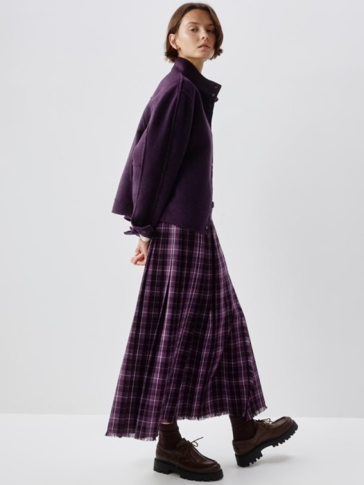 юбка миди на запах в клетку от бренда sela вид слева