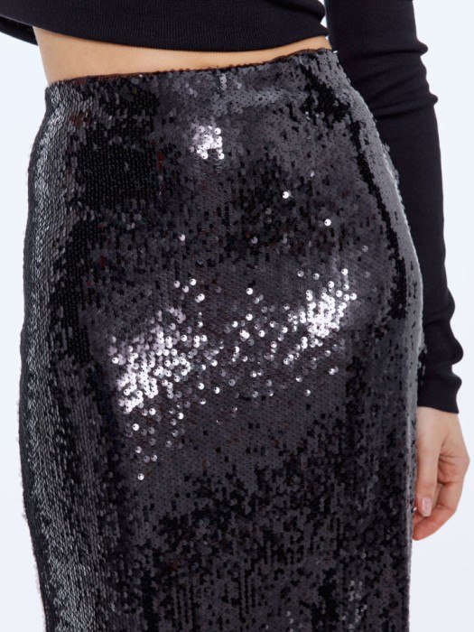 юбка миди с пайетками из россии вид сбоку