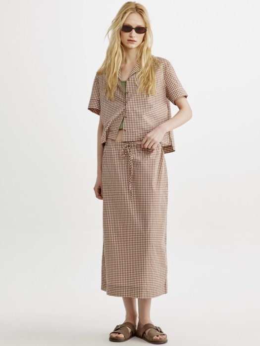 юбка миди в мелкую клетку из хлопка 4610517984647 фотография