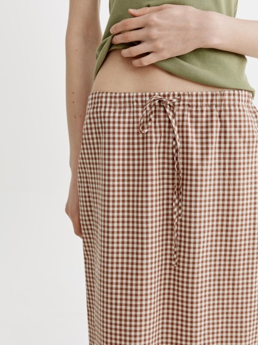 юбка миди в мелкую клетку из хлопка по цене 2999 руб вид справа