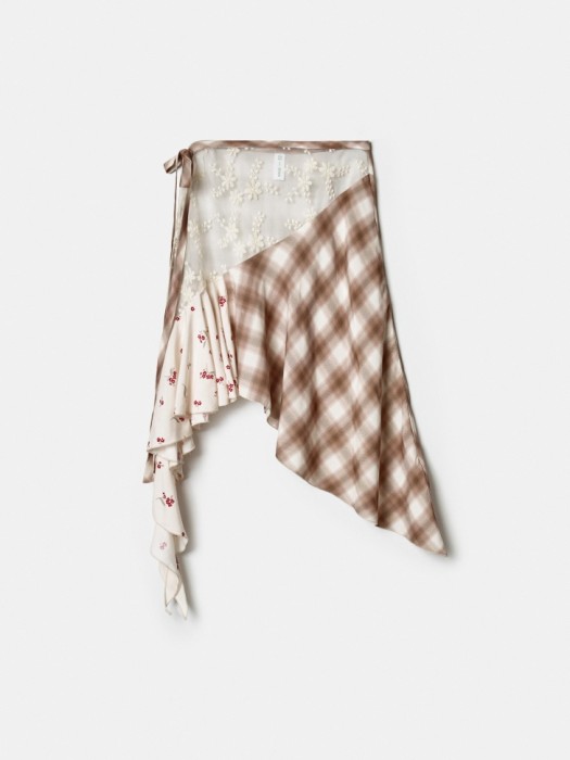 юбка-пояс с асимметричными воланами для девочек от бренда sela вид слева