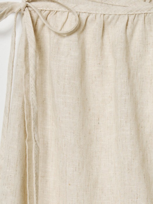 юбка с запахом из смесового льна из проверенных материалов спереди