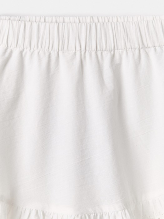 юбка-шорты с вышивкой и оборками из хлопка по цене 3299 руб вид справа