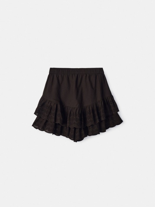 юбка-шорты с вышивкой и оборками из хлопка 4640611068066 фотография