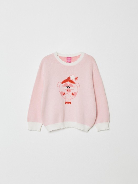 жаккардовый джемпер для девочек  x смешарики 4610517292759 фотография