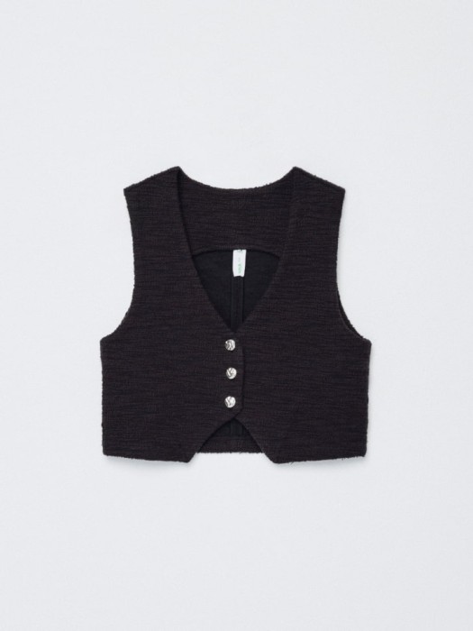 жилет из фактурного трикотажа  для девочек по цене 999 руб вид справа