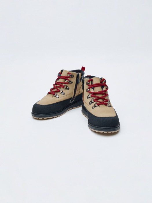 зимние ботинки-хайкеры детские из кожи спереди