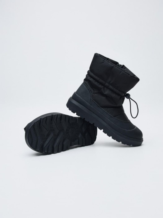 зимние текстильные дутики для девочек из шерсти спереди