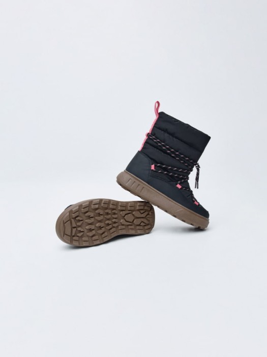 зимние текстильные дутики для девочек для детского возраста с изнаночной стороны