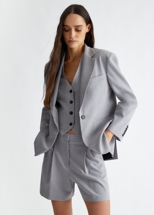 блейзер из твила женский  из полиэстера спереди