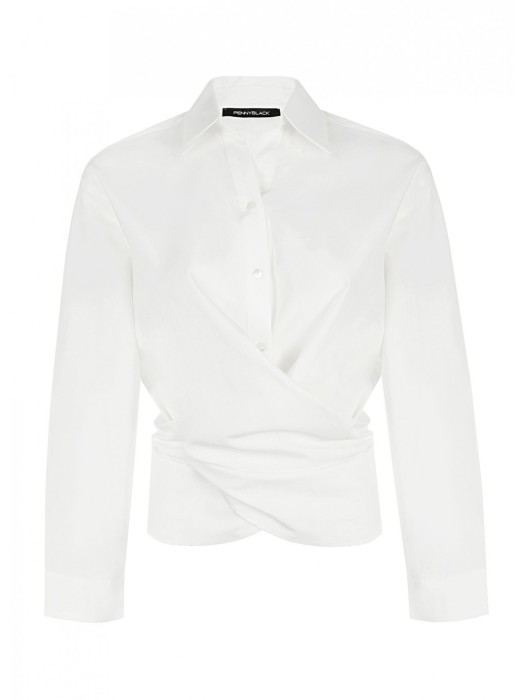 блуза женская rank penny black из хлопка спереди