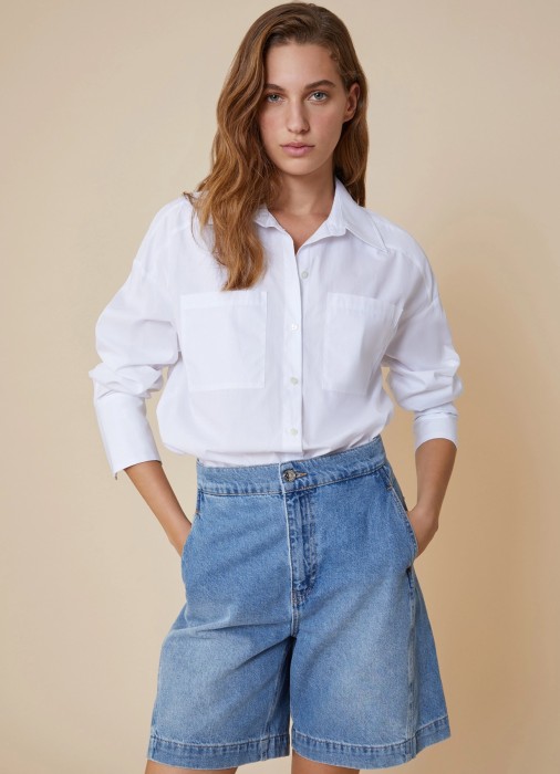 блуза женская robot penny black из хлопка спереди