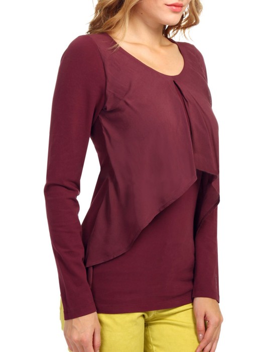 блузка  с отлетными полочками классического стиля с лицевой стороны