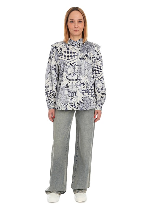 блузка женская gardenia ls shirt  из хлопка спереди