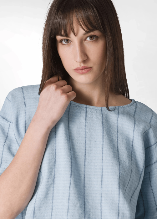 блузка женская pinstriped linen top  по цене 11120 руб вид справа