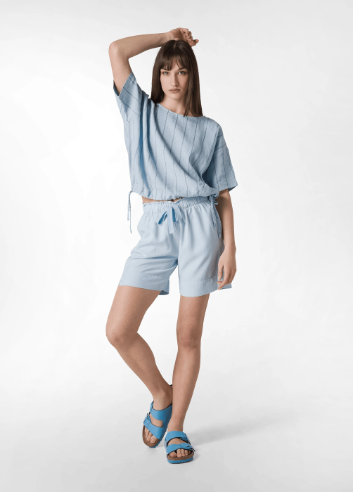 блузка женская pinstriped linen top  из дании вид сбоку