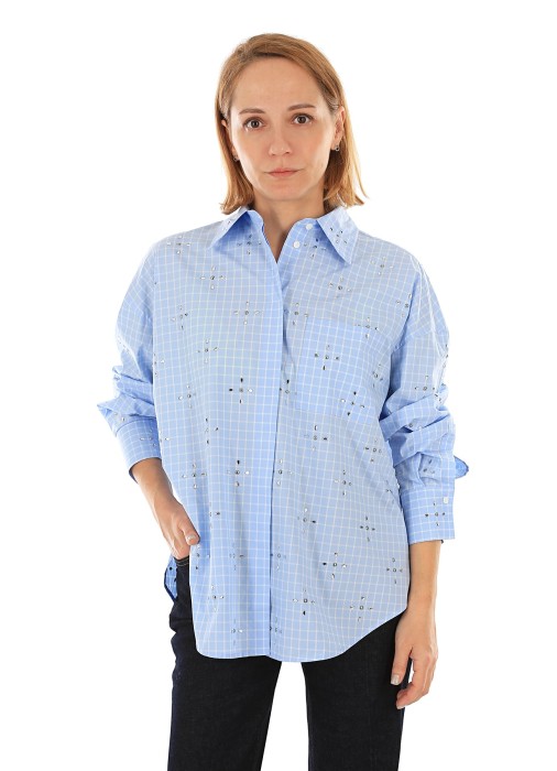 блузка женская secolo penny black из хлопка спереди