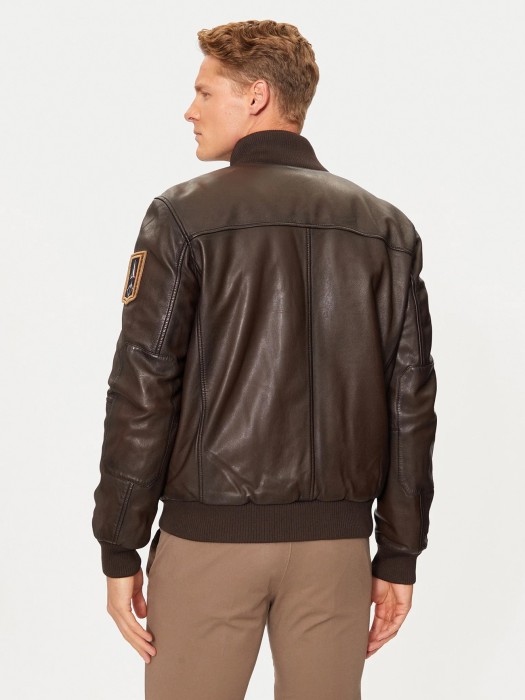 бомбер мужской giubbotto  универсального стиля с лицевой стороны