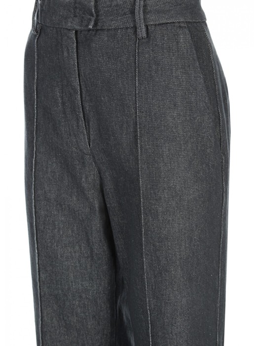 брюки из денима женские grey denim  универсального стиля с лицевой стороны