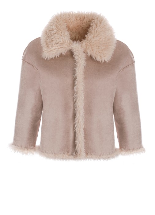 двухсторонняя куртка-дубленка женская  из проверенных материалов спереди