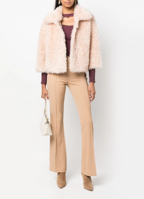 двухсторонняя куртка-дубленка женская  универсального стиля с лицевой стороны