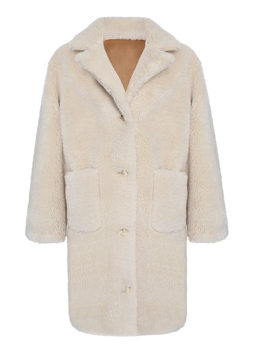 двустороннее пальто женское elliot  универсального стиля с лицевой стороны