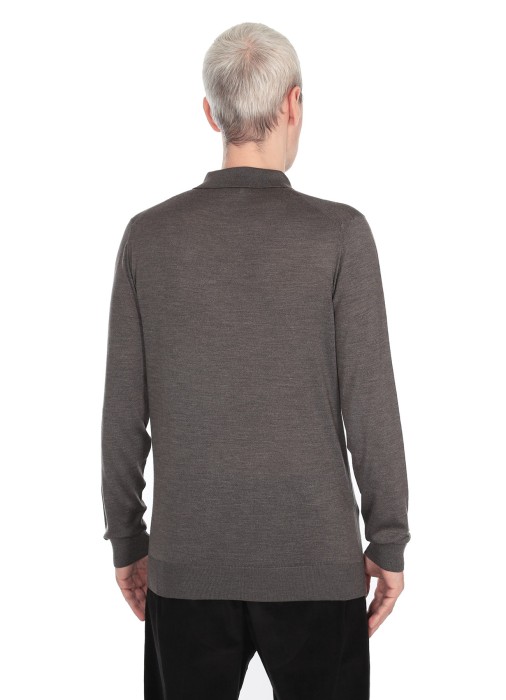 джемпер-поло мужской  из шерсти спереди