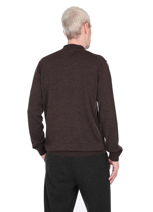 джемпер-поло мужской  из шерсти спереди