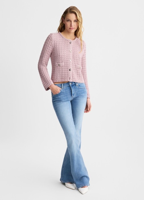 джинсы-клеш женские  из хлопка спереди