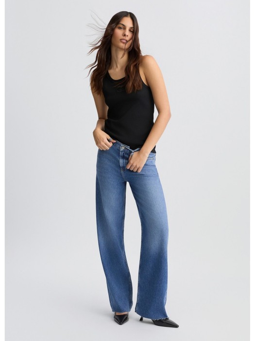 джинсы женские pant bone wide  из проверенных материалов спереди