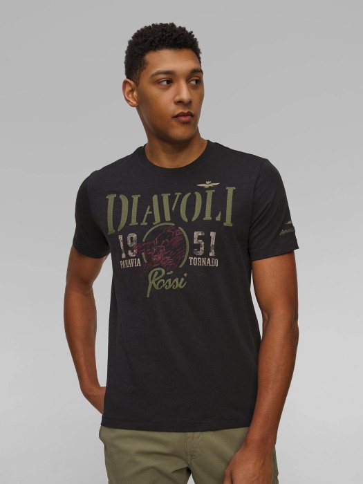 футболка мужская diavoli rossi  от бренда aeronautica militare вид слева