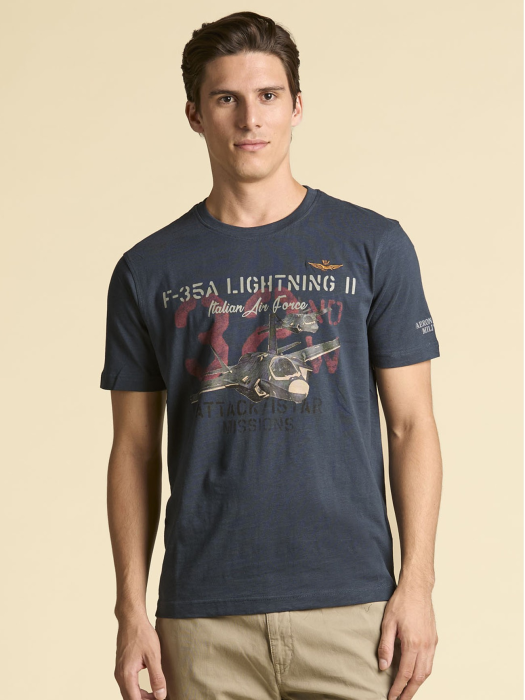 футболка мужская f35a  от бренда aeronautica militare вид слева