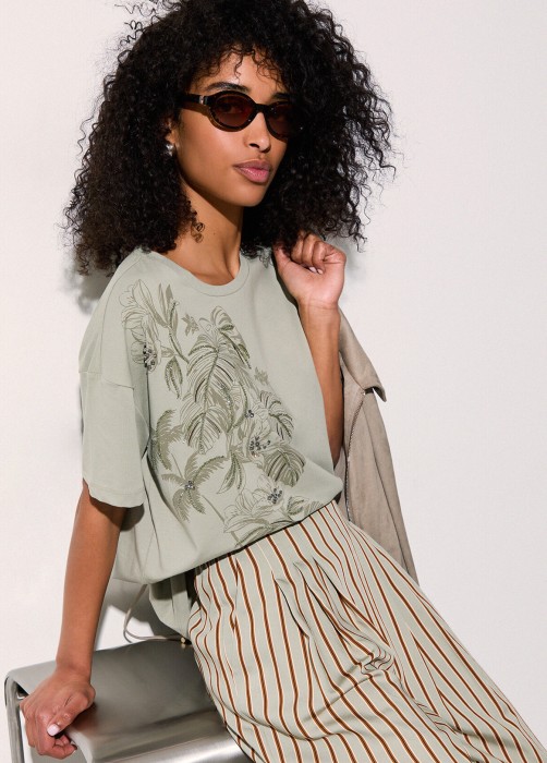 футболка женская embroidery  из италии вид сбоку