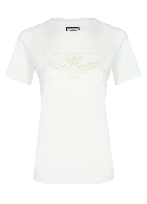 футболка женская m.c.  от бренда aeronautica militare вид слева