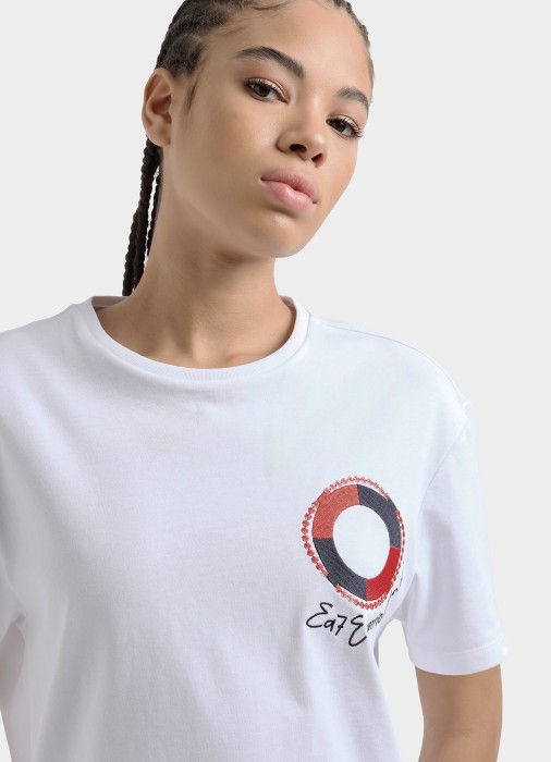 футболка женская  от бренда ea7 emporio armani вид слева