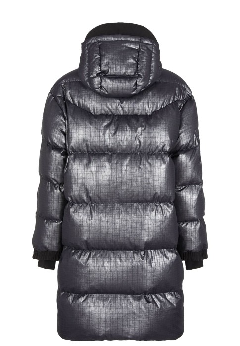 глянцевый пуховик down jacket  от бренда ea7 emporio armani вид слева