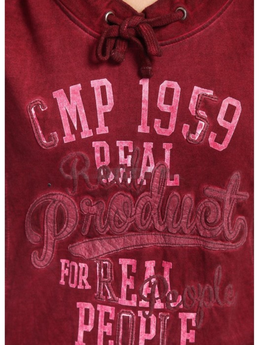 худи женское woman  sweat fi campagnolo с начесом от бренда cmp (campagnolo) вид слева