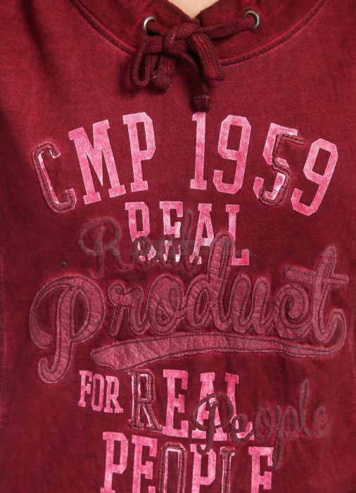 худи женское woman  sweat fi  с начесом от бренда cmp (campagnolo) вид слева