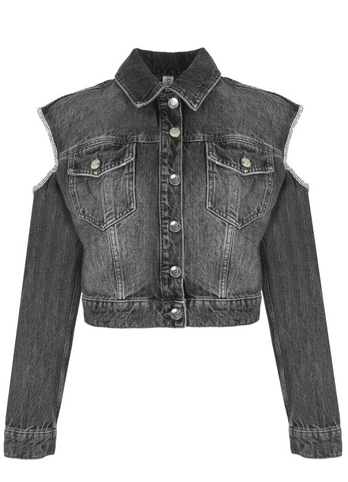 куртка женская джинсовая giubbotto cut out  UA4117D4891 фотография