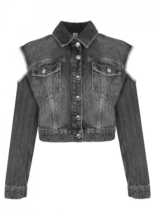 куртка женская джинсовая giubbotto cut out  UA4117D4891 фотография