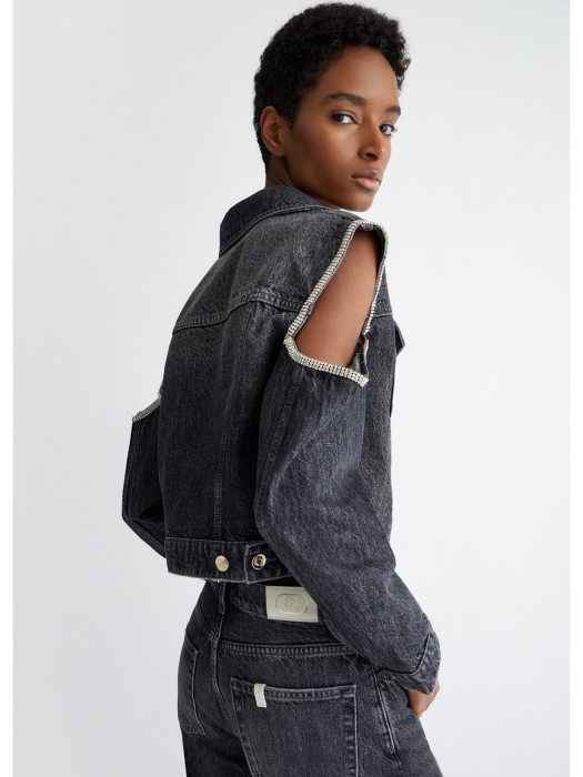 куртка женская джинсовая giubbotto cut out  по цене 39680 руб вид справа