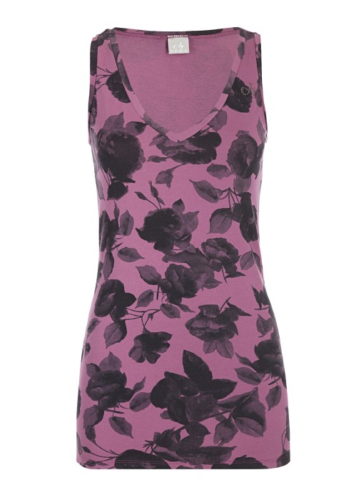 майка женская хлопковая  с цветочным принтом B92700 фотография