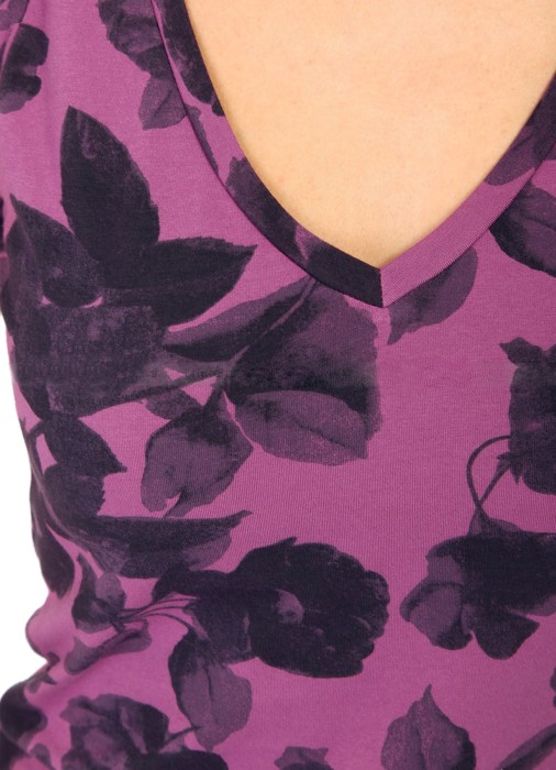 майка женская хлопковая  с цветочным принтом универсального стиля с лицевой стороны