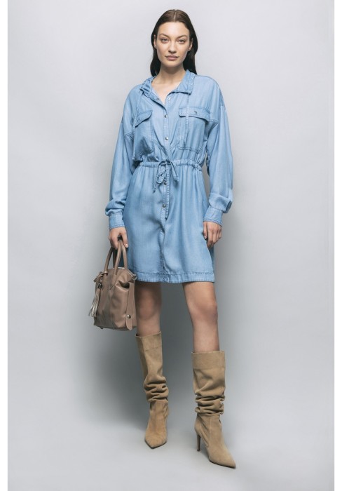 платье джинсовое женское  gaelle от бренда gaelle paris вид слева